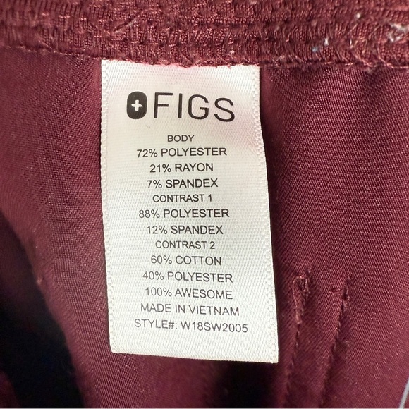 Figs Zamora 2.0 Scrub Pants Jogger XS Dark Magenta - Picture 10 of 11